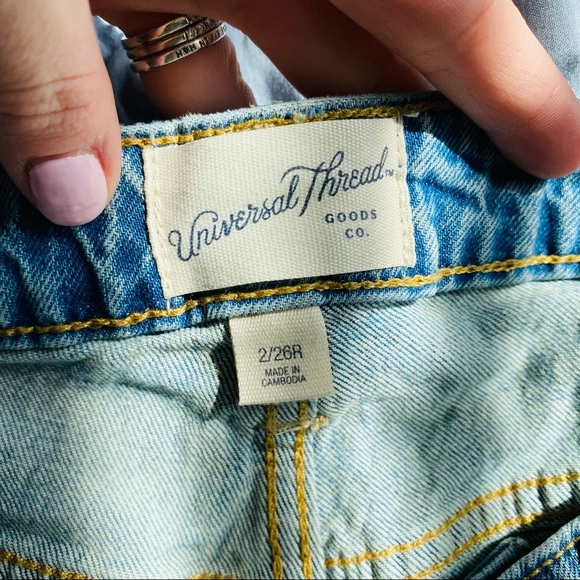 Universal Thread Vintage Midi High Rise Shorts Blue Sz 26 - Picture 5 of 8